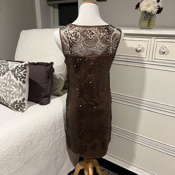 Max Studio Brown Sequin & Lace Dress - Picture 3 of 4